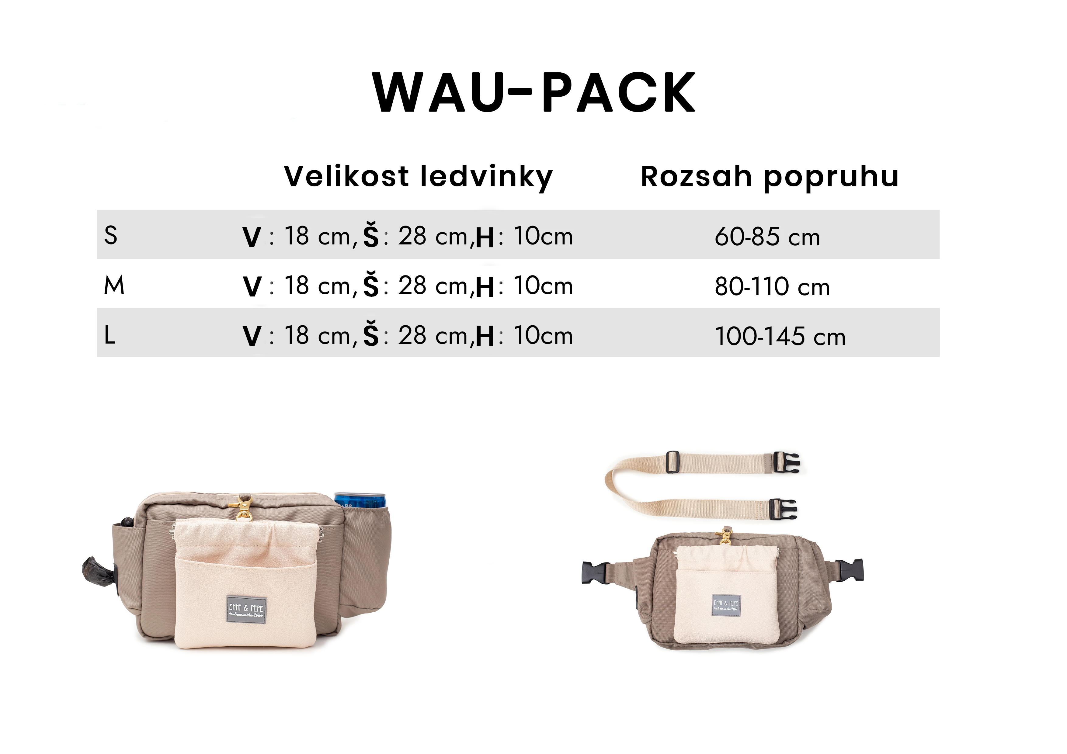 tabulka velikosti heidi ledvinka pro chovatelky
